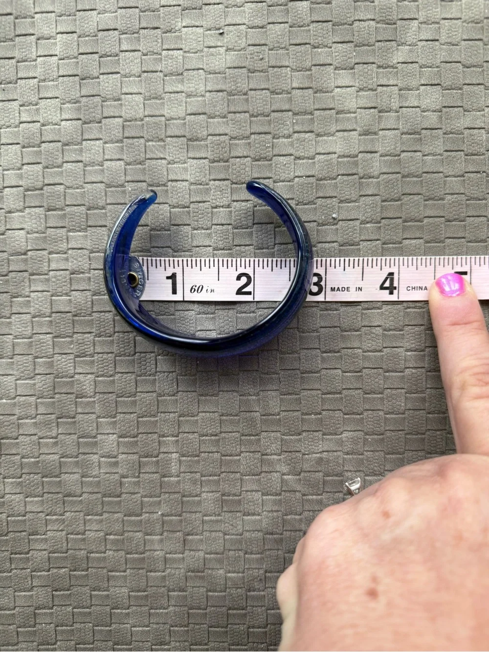 Glass Blue and Green Swirl Bangle cuff bracelet